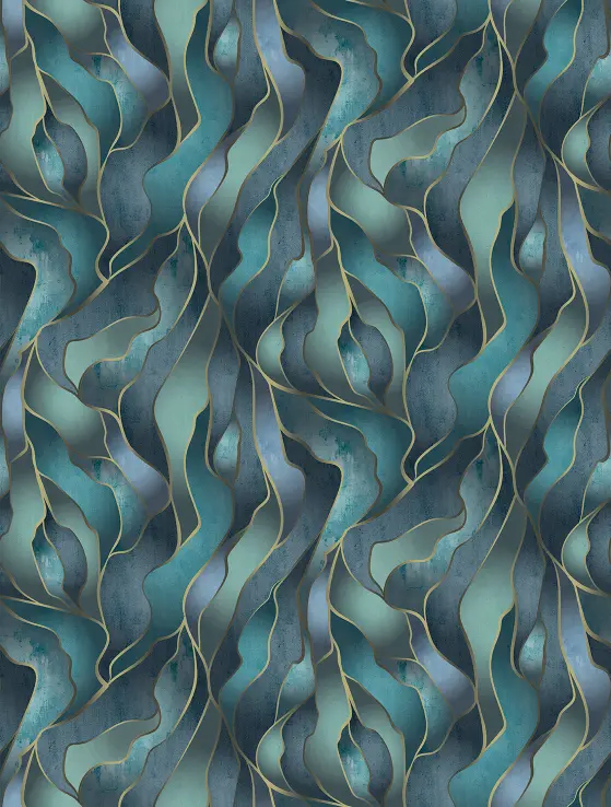 Feature Walls Organic lagoon blue 212x280cm