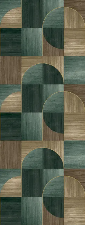 Feature Walls Wd Circles teal 106x280cm