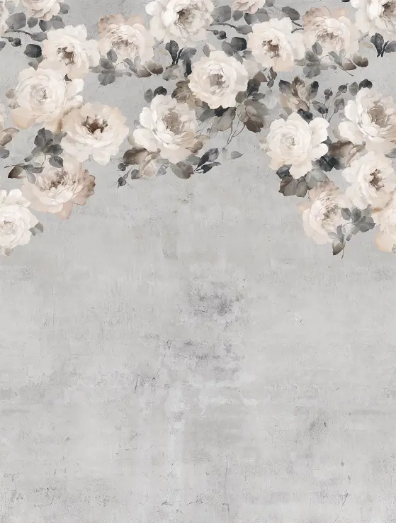 Feature Walls Flowers grey 212x280cm