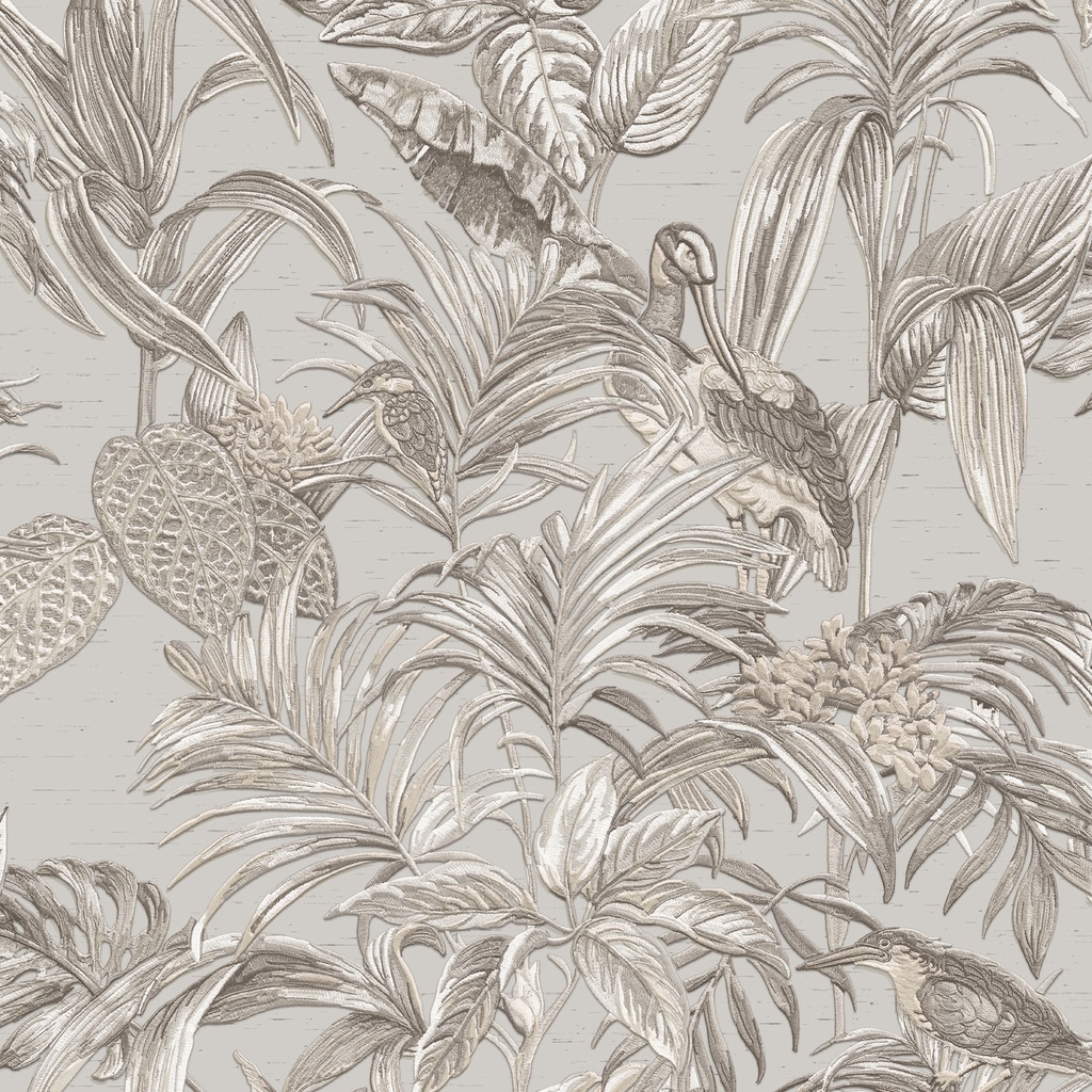 Behang Embellish/BS1 bird of paradise grey