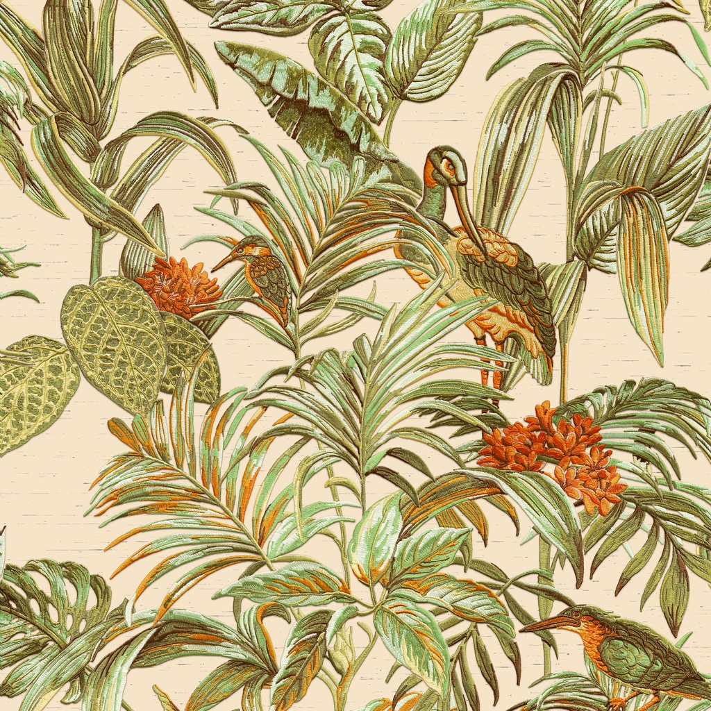 Behang Wallstitch/BS1 bird of paradise grn