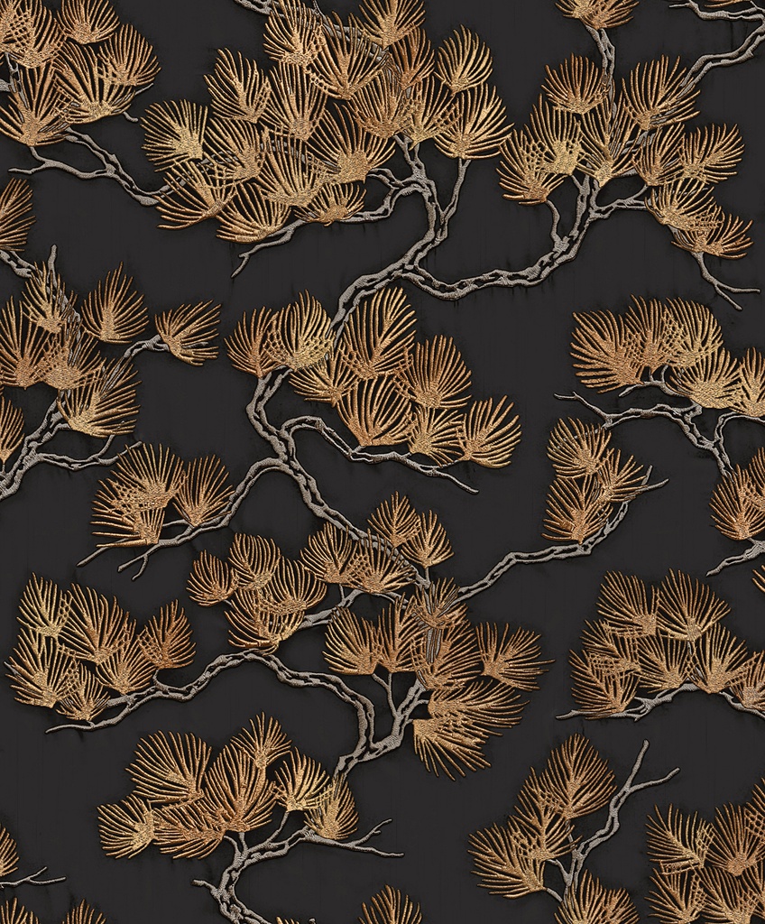 Behang Wall Fabric/BS1 pine tree black