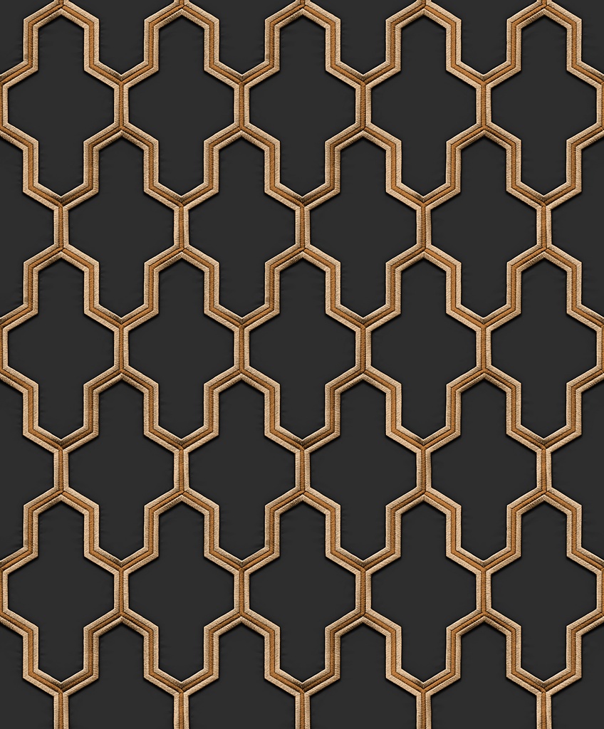 Behang Wall Fabric/BS1 geometric black