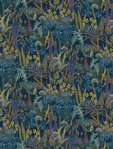 [12FW4005.4] Feature Walls Vegetation blue 212x280cm