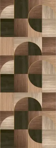 [12FW4012.1] Feature Walls Wd Circles brown 106x280cm