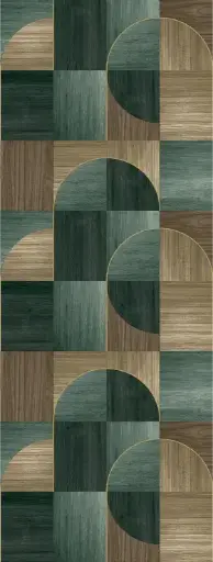 [12FW4012.2] Feature Walls Wd Circles teal 106x280cm