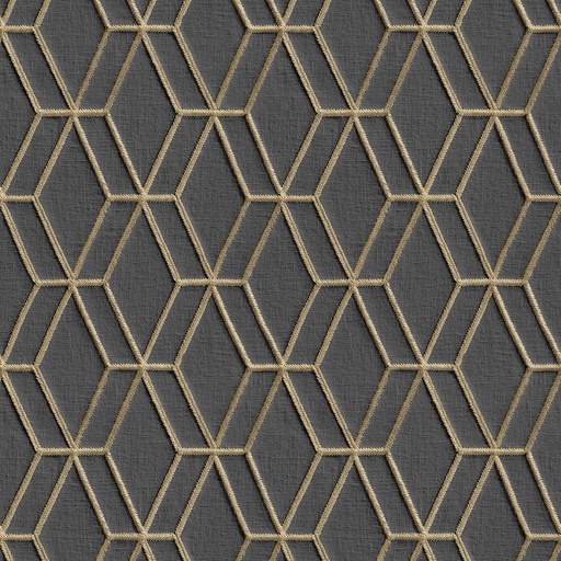 [38DE120066] Behang Wallstitch/BS1 hexagonal black