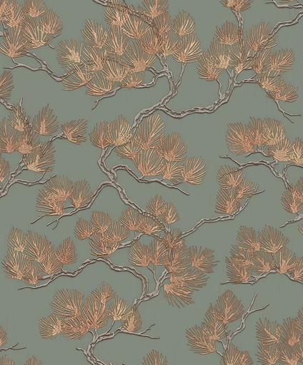 [38WF121013] Behang Wall Fabric/BS1 pine tree green