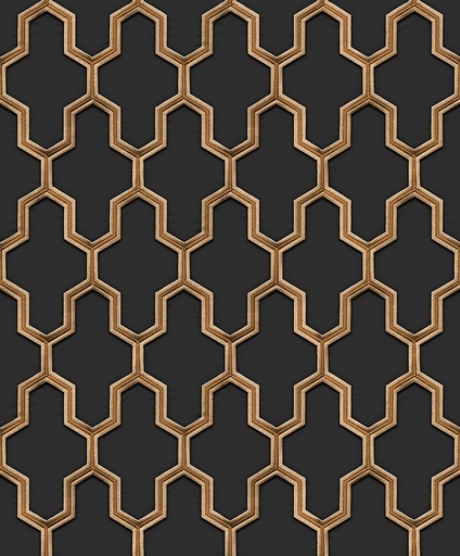 [38WF121025] Behang Wall Fabric/BS1 geometric black